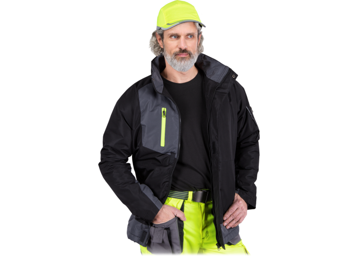 Fleece-Lined Insulated Jacket with Hidden Hood HYPER-J BS