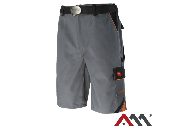PROFESSIONAL GREY 3122 — робочі шорти до коліна, посилені, з 6 кишенями, сірі