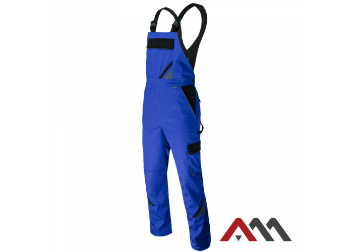 PROFESSIONAL BLUE 3052 — рабочий полукомбинезон (огородники), усиленный, с карманами под наколенники, синий