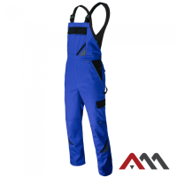 PROFESSIONAL BLUE 3052 — reinforced work bib overalls with knee pad pockets, blue