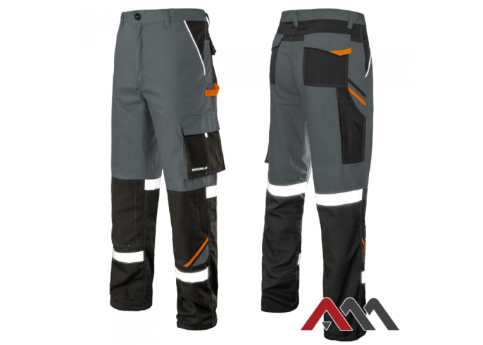 PROFESSIONAL REF GREY 2947 — робочі штани до пояса Canvas зі світловідбивними елементами, посилені, чорні