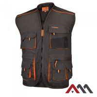 CLASSIC 1313 — work vest with reinforced pockets, orange accents