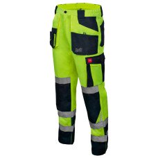 FLASH STRETCH SLIM 2099 — high visibility stretch slim waist work trousers, yellow