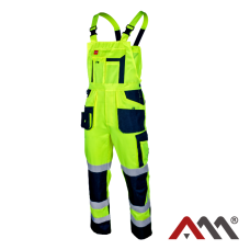 FLASH 2077 — high visibility bib work trousers, yellow