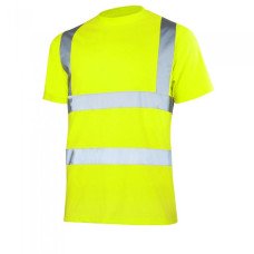 T-REF 5004 — high-visibility work T-shirt with reflective stripes, yellow