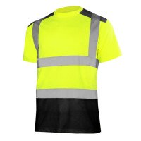 T-REF 2 5006 — high-visibility work T-shirt with reflective stripes, yellow