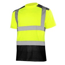 T-REF 2 5006 — high-visibility work T-shirt with reflective stripes, yellow