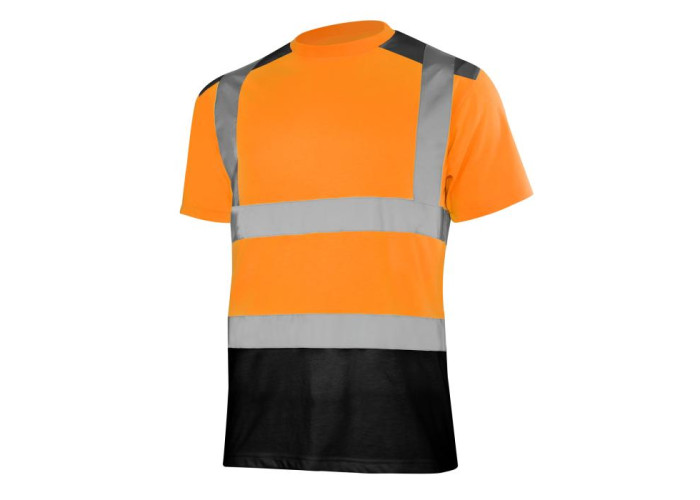 T-REF 2 5008 — high-visibility work T-shirt with reflective stripes, orange