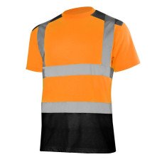 T-REF 2 5008 — high-visibility work T-shirt with reflective stripes, orange