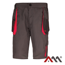 ART.MAS CLASSIC RED — reinforced knee-length work shorts, canvas fabric, graphite/red
