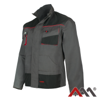 ART.MAS CLASSIC RED — рабочая куртка с усилениями, Canvas 270 г/м², графитовая с красными вставками