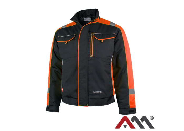 ART.MAS CLASSIC-VIS Orange — сигнальна робоча куртка, чорна з помаранчевими вставками