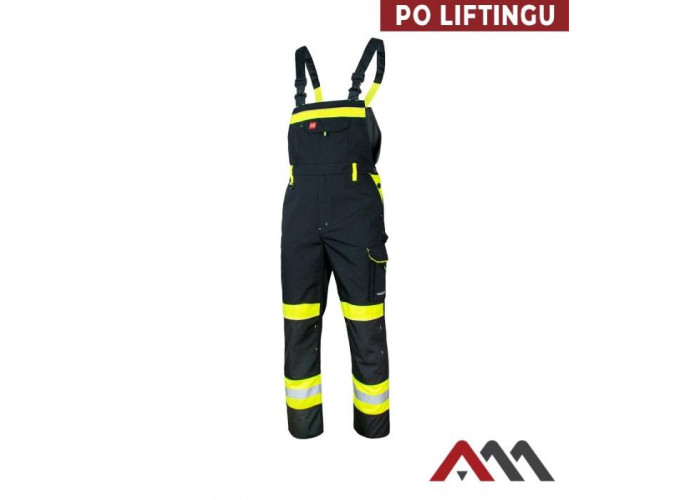 ART.MAS CLASSIC-VIS Yellow NEW — сигнальный рабочий полукомбинезон, чёрный с жёлтыми вставками