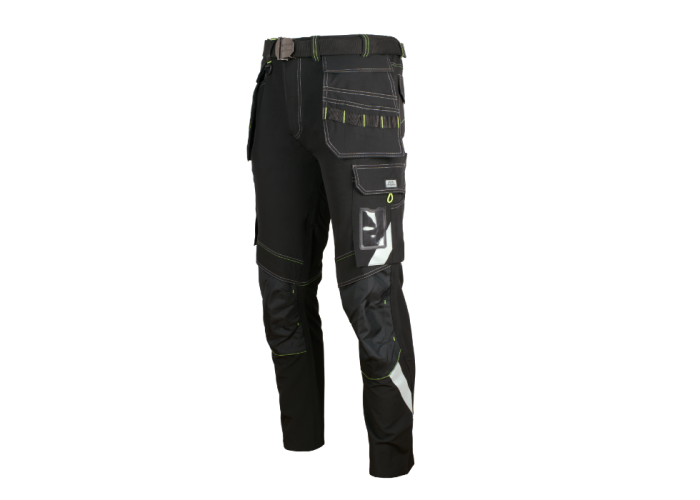 ART.MAS CLASSIC 4 DYNAMIC Black — softshell stretch work trousers, black