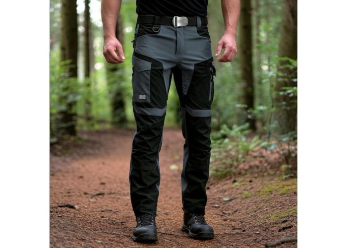 EXO ULTIMA 4657 — робочі штани Softshell 4-way stretch, темно-сіро-чорні