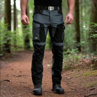 EXO ULTIMA 4657 — рабочие брюки Softshell 4-way stretch, тёмно-серо-чёрные