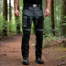 EXO ULTIMA 4657 — work trousers Softshell 4-way stretch, dark grey-black