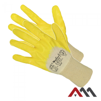 RNITż — 3/4 nitrile coated work gloves, oil resistant, yellow, EN 388 category 2