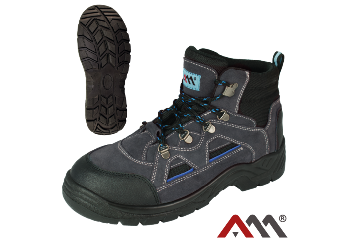 BTMAS B — safety work boots with steel toe cap SB E SR, grey