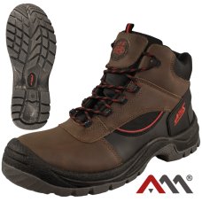 BTCRH MF S3 — metal-free Crazy Horse leather safety work boots with composite toe cap and non-metal midsole S3S FO SR, brown