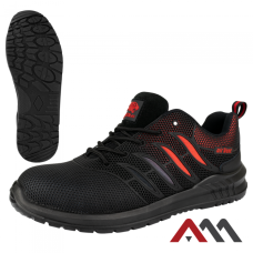 AIRVENT — breathable safety work shoes with steel toe cap, black