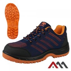 BTEX Pas — защитные рабочие полуботинки с металлическим подноском, Fly-knit, синие