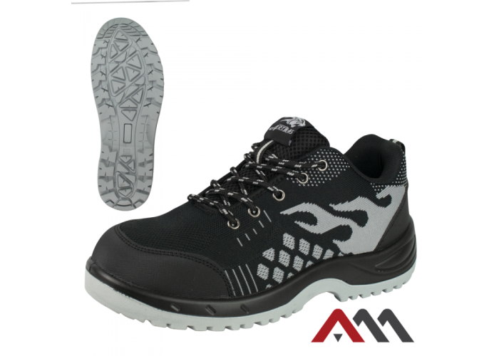 BTEX FIRE G SB SRC 664 — safety low shoes with steel toe cap EN ISO 20345:2011, black with grey accents