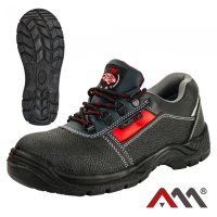 BPMAN SB E SRC 306 — safety low shoes with steel toe cap EN ISO 20345:2011, black with red accents