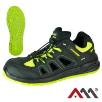 BS4DYNAMIC S1 SR — safety sandals with steel toe cap EN ISO 20345:2022, black with fluorescent details