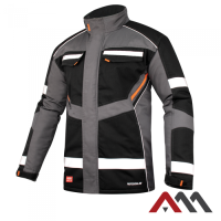 PROFESSIONAL REF OC LONG 3266 — long winter reflective work jacket, steel grey
