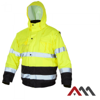 FLASH SHORT-B 2626 — high visibility insulated bomber jacket EN ISO 20471, yellow