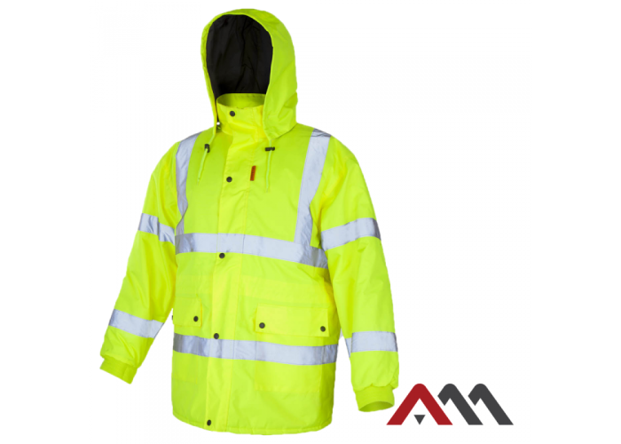 OC FLASH 2638 — insulated high-visibility work jacket EN ISO 20471, yellow