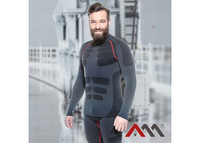 VIKEN EXTREME PZ — чоловіча безшовна термокофта з довгим рукавом, чорна