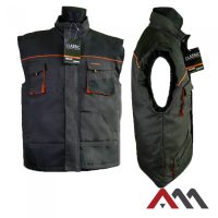 CLASSIC 1393 — зимовий утеплений робочий жилет CANVAS 270 г/м², графітовий
