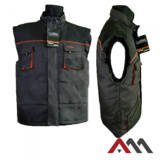 CLASSIC 1393 — insulated winter work vest CANVAS 270 g/m², graphite