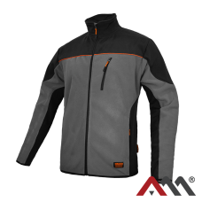 CLASPRO 1275 — fleece jacket with softshell inserts 300 g/m², grey-black