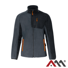 ASYMETRIC 2698 — флісова кофта 300 г/м² з коміром-стійкою, сіро-чорна