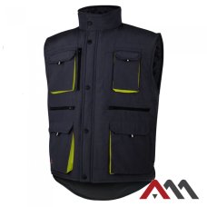 ALBATROS 2 Black — утеплённый рабочий жилет с хлопковой тканью, чёрный