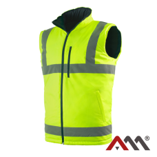 BZR 2SIDE — reversible insulated work vest Oxford/nylon with TPU, yellow-navy