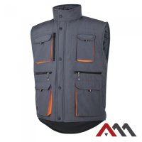 ALBATROS 2 Grey — insulated work vest with polyester-cotton fabric, grey