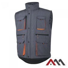 ALBATROS 2 Grey — insulated work vest with polyester-cotton fabric, grey