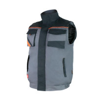 PROFESSIONAL Grey — insulated CANVAS work vest 280 g/m², steel grey