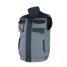 PROFESSIONAL Grey — insulated CANVAS work vest 280 g/m², steel grey