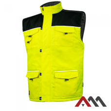 PROF-TOP Yellow — утеплённый рабочий жилет с флисовой подкладкой, жёлтый