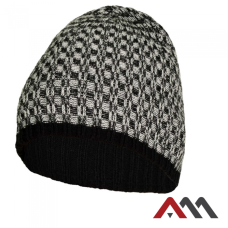 CzDz Double winter hat — double-layer knitted beanie 100% acrylic white-black CE Cat.I
