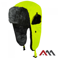 CzU FlashCap Y winter trapper hat — fluorescent insulated cap with PU coating CE Cat.I
