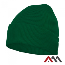 Шапка зимова CzDz GREEN — двошарова в’язана шапка 100% акрил зелена CE Cat.I