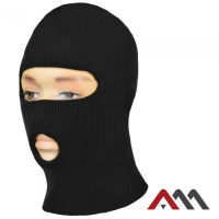 CzKom 2O balaclava — winter mask with two openings 100% acrylic black CE Cat.I