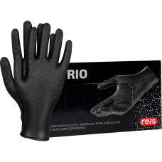 RNITRIO-GRIFF B — чёрные нитриловые перчатки с текстурой, усиленные, 50 шт