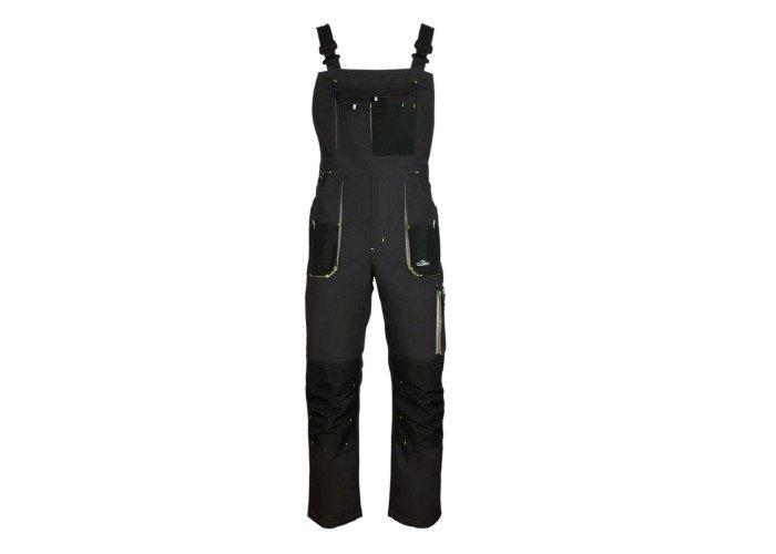 CLASSIC GREY 5207 — reinforced work bib overalls 260 g/m² with knee pad pockets